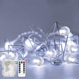 Metaku Globe Fairy Lights Battery Operated Waterproof IP67 Outdoor String Lights for Patio Garden and Backyard Pathway 33ft Warm White