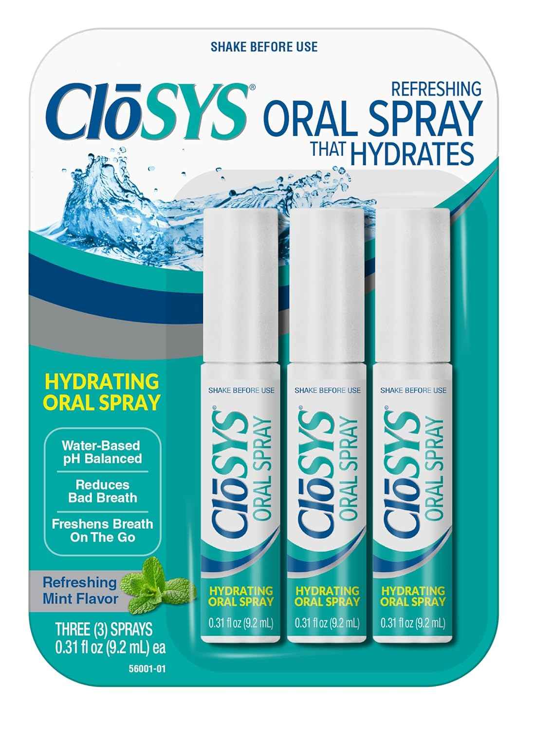 CloSYS Oral Breath Spray – Carry-On Oral Care Essential, Compact Non-Aerosol Mist for Camping and Commutes