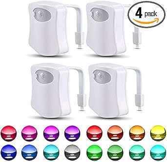 GlowNGo Motion Sensor Toilet Light – Funny Birthday Gift for Men and Dad, Novelty 16 Color Bathroom Night Light