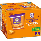 Annie's Real Aged Cheddar Microwave Mac & Cheese Cups – Thoughtful Care Package Gift for College Students, 8 Count