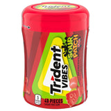 Trident Vibes SOUR PATCH KIDS Blue Raspberry Chewing Gum – Guilt-Free Sweet Treat for Gym Bag and Kitchen Counter, 160 Count