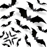 CESOF Kids Halloween Craft Set – 70 Foldable 3D Black Bat Stickers, No-Glue Wall Activity for Playroom & Family Living Room
