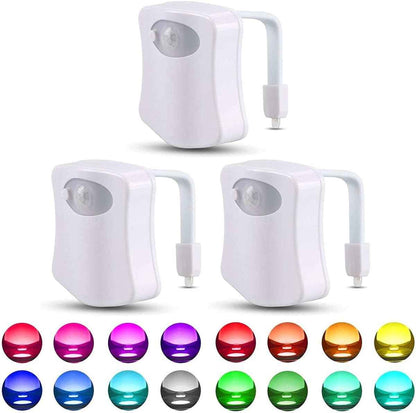GlowNGo Motion Sensor Toilet Light – Funny Birthday Gift for Men and Dad, Novelty 16 Color Bathroom Night Light