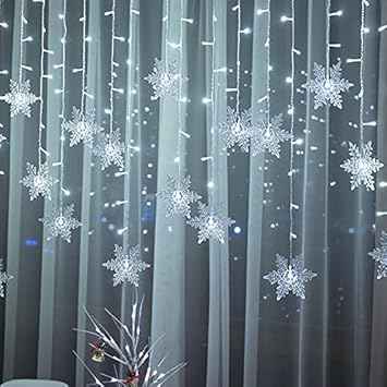 LED Curtain Lights, Snowflake Window String Lights, Thoughtful Birthday Gift for Mom and Women, 8 Modes Plug-in Decor for Bedroom and Holiday
