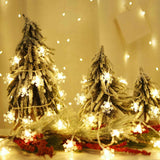 LuminHaus Snowflake String Lights – Clean Scandinavian Home Accent, Warm White LED Lights for Neutral Interiors