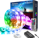 dalattin 50ft LED Light Strip Kit for Living Room and Ceiling, RGB 5050 Ambient Home Decor with 44 Key Remote