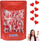 Fruidles Strawberry Heart Suckers – Cute Housewarming and Galentine's Gift, Half-Pound Bulk Wrapped Candy