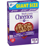 Multi Grain Cheerios, Gluten Free Kids Cereal for School Lunchboxes, Family Size 18 oz Box