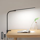 Lepro Slim Clip-On LED Lamp for Uncluttered Desks, Matte Aluminum USB Reading Light in White or Black