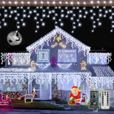Ollny Icicle Lights 720 LED 60FT – Connectable Outdoor Patio String Lights, Waterproof Cascading Drops for Backyard, Porch and Eaves