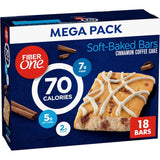 Fiber One Cinnamon Coffee Cake Bar for Family Snack Drawer, 18 Count Mega Pack Lunchbox Dessert for Kids and Teens
