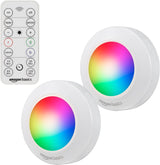 Amazon Basics LED Puck Lights, Battery Operated, 2 Pack — Motion-Activated Night Lighting for Safe Hallways and Staircases