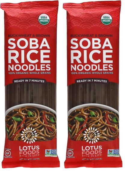 LOTUS FOODS Organic Brown Udon Rice Noodles – Clean-Label Pantry Staple for Gluten-Free Wellness Cooking