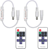 Aubric LED Strip Dimmer 2-Pack – Clean White Remote Controller for Uncluttered Single Color Strip Setups