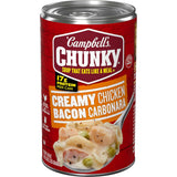 Campbell's Chunky Creamy Chicken Bacon Carbonara Soup, 18.8 oz Can – Single-Serve Ready-to-Heat Meal for Patio Dining and Backyard Gatherings