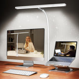 Minimalist Desk Lamp – Slim LED Monitor Light in Neutral Gray, Stepless Dimming Home Office Fixture