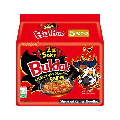 Samyang Buldak 2X Spicy Ramen – Lightweight 5-Pack for Camping and Road Trip Dinners