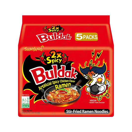 Samyang Buldak 2X Spicy Ramen – Lightweight 5-Pack for Camping and Road Trip Dinners