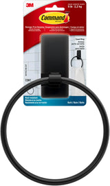 Command Black Hand Towel Holder – Practical Housewarming Gift for Apartment Dwellers, Damage-Free Bathroom Install