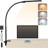 ShineTech LED Desk Lamp with Clamp – Thoughtful Birthday Gift for Her, Eye-Caring Reading Light for Bedroom