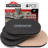 X-PROTECTOR 3 ½ Inch Furniture Sliders – Family-Safe Floor Protectors, No Tools Needed to Move Heavy Couches and Beds Safely