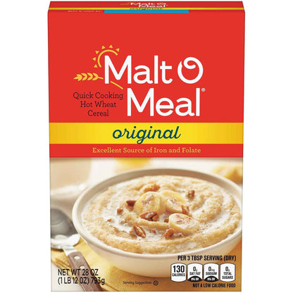 Malt-O-Meal Original Hot Cereal for Kids' Breakfast Table, Quick Cooking Family Friendly Wheat Bowl