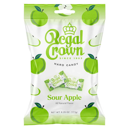 Regal Crown Sour Lemon Hard Candy – Kids Lunchbox Treat, Individually Wrapped British Sweets with No Artificial Colors (6.25 oz)