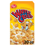 Waffle Crisp Cereal – Quick Sweet Breakfast for Home Office Morning Routine, 20 OZ Box