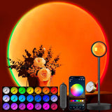 Acelisty Sunset Lamp – Modern Bedroom Decor Accent, RGB Ambient Light with App and Remote