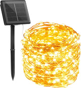 Minetom Solar Fairy Lights for Bedroom Aesthetic, 33Ft 100 LED Warm White String Lights for Cozy Indoor Ambiance