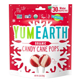 YumEarth Organic Candy Cane Lollipops - Clean Label Holiday Treat for Wellness Lifestyle, Non GMO Peppermint Candy, 30 Count