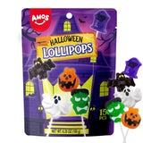 Amos Kids Halloween Candy Lollipops – Pre-Portioned 15ct Monster Suckers for Playroom Treat Bowls, School Party Tables & Trick-or-Treat Night