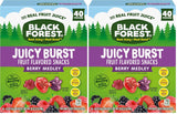 Black Forest Juicy Burst Gummy Snacks for School Lunches – Real Fruit Juice Pouches, Allergy-Friendly Treat, 40 ct