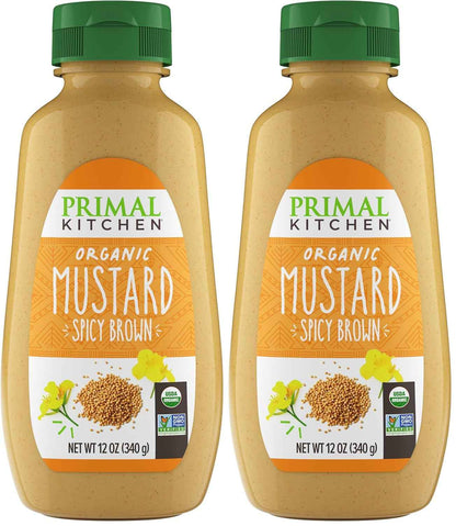 Primal Kitchen Spicy Brown Mustard – Backyard BBQ Topping for Grilled Sausages, Brats, and Hot Dogs