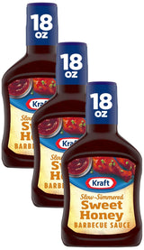 Kraft Hint of Honey Slow-Simmered Barbecue BBQ Sauce 18 oz – Kid-Friendly Family Dip for Tenders, Fries and Meatballs