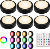 Alivation Wireless LED Puck Lights for Minimalist Home, No-Drill Clean-Look Battery Lighting for Uncluttered Spaces
