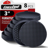 Ezprotekt Anti Skid Furniture Coasters for Elderly Bedroom, 2" Rubber Bed Stoppers That Prevent Shifting on Hardwood