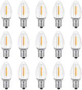 NETEHA C7 LED Bulbs for Cozy Living Room Decor, 2700K Warm White E12 Replacement Bulbs for Indoor String Lights and Mantel Displays