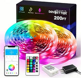 DAYBETTER Smart LED Light Strip with Bluetooth App and 44-Key Remote, Music Sync RGB Lights Holiday and Valentine's Day Gift for Him or Her