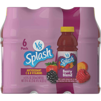 V8 Splash Berry Blend Juice Beverage - Guilt-Free Vitamin C Drink for Calorie-Counting Lifestyle