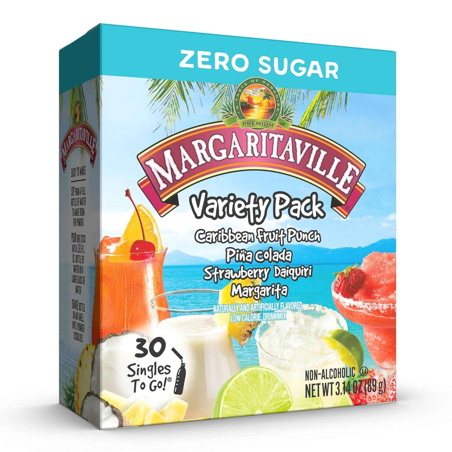 Margaritaville Singles to Go Drink Mix – Portable Poolside Hydration for Backyard and Beach