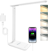 White crown Flicker-Free LED Bedside Lamp – Calming Reading Light with Auto-Off Timer for Wind-Down Routine