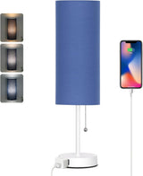 Focus Desk Lamp for Home Office, 3 Color Temperature Task Light with Pull Chain and AC Outlet for Chargers