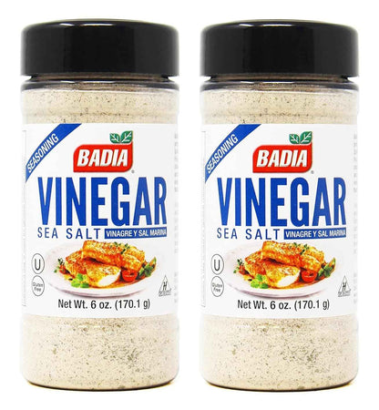 Badia Vinegar & Sea Salt Seasoning 6 oz – Portable Shaker for Camping Trips, Picnics, and Patio Grilling