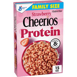 Cheerios Protein Cereal Strawberry – 8g Plant Protein Breakfast Staple for Clean Eating Routines, 11.2 oz Box