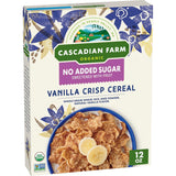 Cascadian Farm Organic Vanilla Crisp Cereal – Diabetic-Friendly Cereal for Sugar-Conscious Wellness Routines, 12 oz Resealable Box