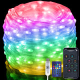 LuminGlow USB Powered String Lights 49ft Portable – Camping and Backyard Party Lighting with Music Sync