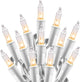 Clear Warm White - White Wire - 100 Count