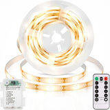 echosari Tape Light No Plug Required – Simple Peel-and-Stick Accent for Intentional Interiors, Warm White, Remote Dimmable