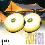 LuminTrail CampGlow Reel – Thoughtful Birthday Gift for Her, 4-in-1 Cozy Patio & Bedroom String Lights with Lantern